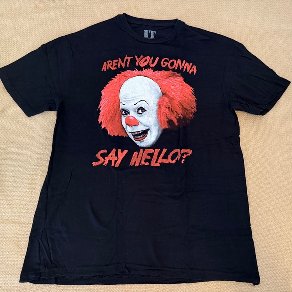 It Pennywise Aren't You Gonna Say Hello? Horror Shirt Mens Size L - Picture 1 of 6